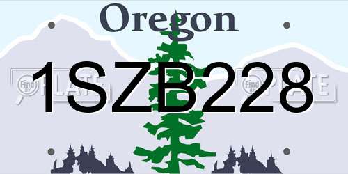 1SZB228 Oregon License Plate