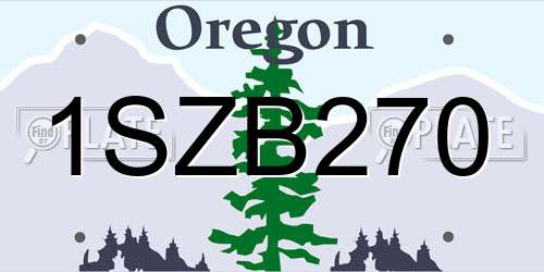 1SZB270 Oregon License Plate