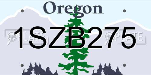 1SZB275 Oregon License Plate