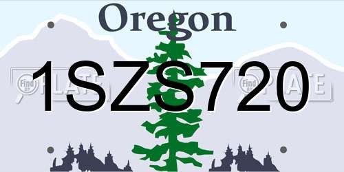 1SZS720 Oregon License Plate
