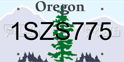 1SZS775 Oregon License Plate
