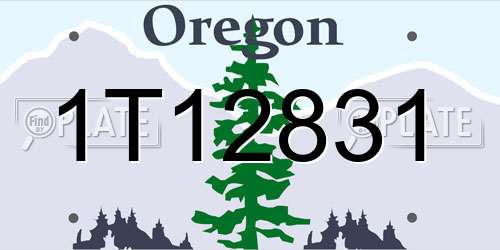 1T12831 Oregon License Plate