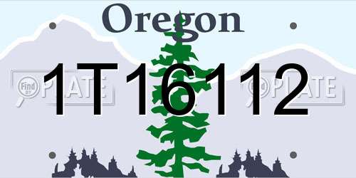 1T16112 Oregon License Plate
