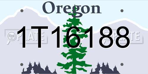 1T16188 Oregon License Plate