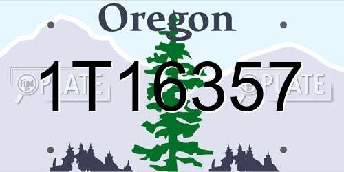1T16357 Oregon License Plate