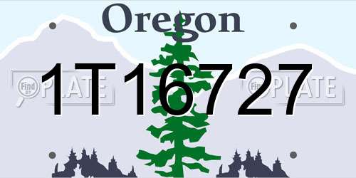 1T16727 Oregon License Plate
