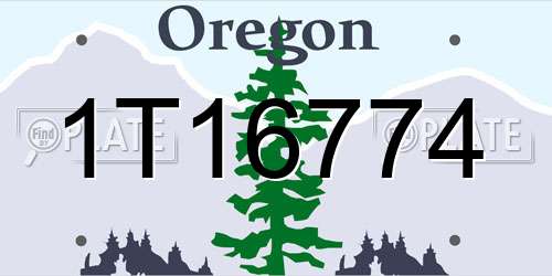 1T16774 Oregon License Plate