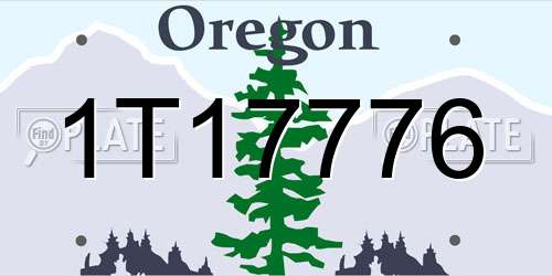 1T17776 Oregon License Plate