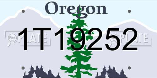 1T19252 Oregon License Plate