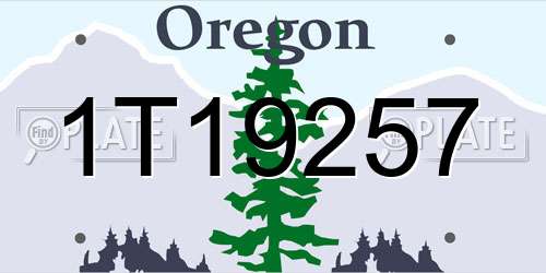 1T19257 Oregon License Plate