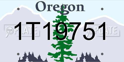 1T19751 Oregon License Plate