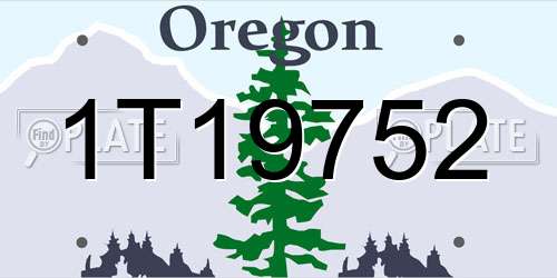 1T19752 Oregon License Plate