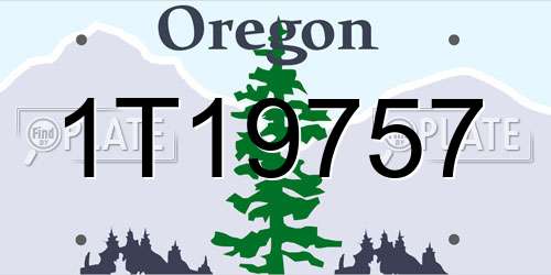 1T19757 Oregon License Plate