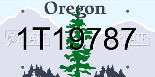 1T19787 Oregon License Plate