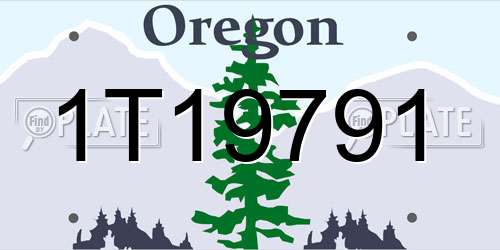 1T19791 Oregon License Plate