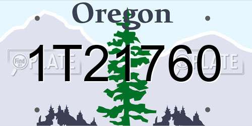 1T21760 Oregon License Plate