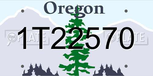 1T22570 Oregon License Plate