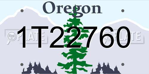 1T22760 Oregon License Plate
