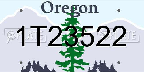 1T23522 Oregon License Plate