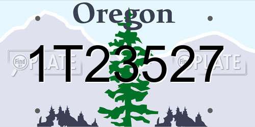 1T23527 Oregon License Plate