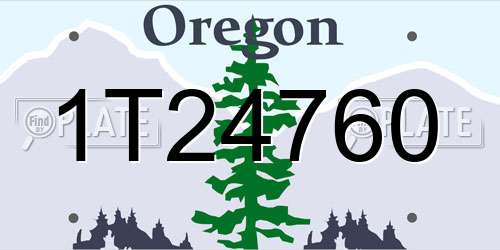 1T24760 Oregon License Plate