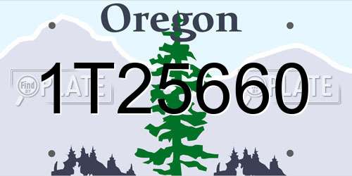 1T25660 Oregon License Plate