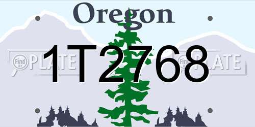 1T2768 Oregon License Plate