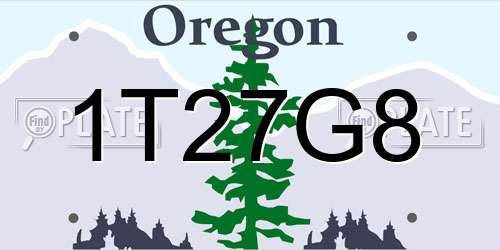 1T27G8 Oregon License Plate