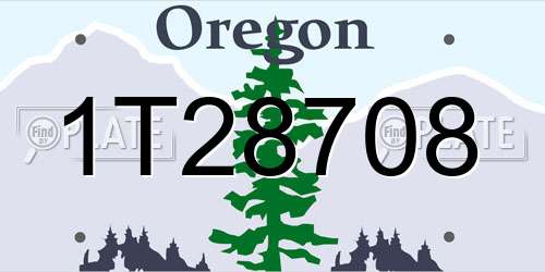 1T28708 Oregon License Plate