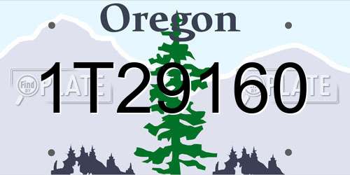 1T29160 Oregon License Plate