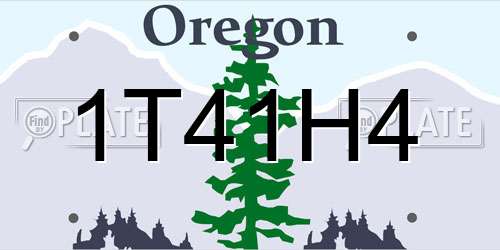 1T41H4 Oregon License Plate