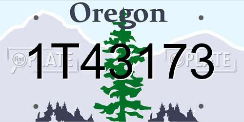 1T43173 Oregon License Plate