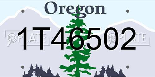 1T46502 Oregon License Plate