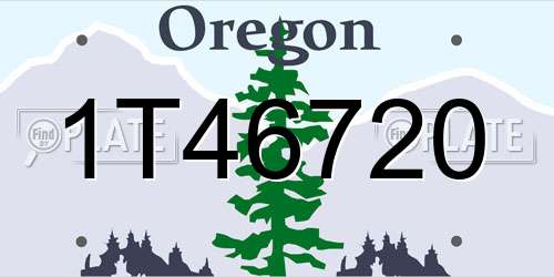 1T46720 Oregon License Plate