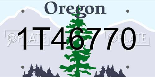 1T46770 Oregon License Plate