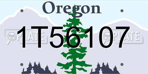 1T56107 Oregon License Plate
