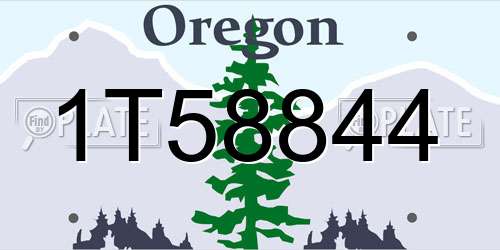 1T58844 Oregon License Plate