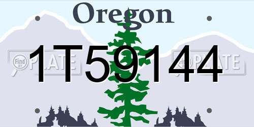 1T59144 Oregon License Plate