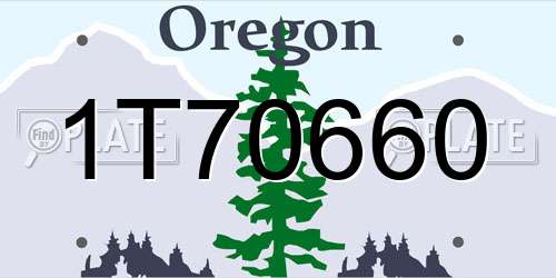 1T70660 Oregon License Plate