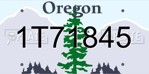 1T71845 Oregon License Plate