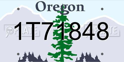 1T71848 Oregon License Plate