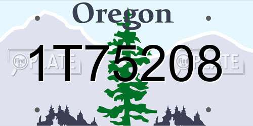 1T75208 Oregon License Plate