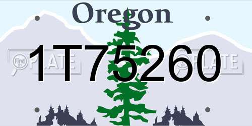 1T75260 Oregon License Plate