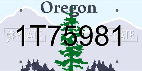 1T75981 Oregon License Plate