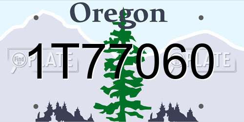 1T77060 Oregon License Plate