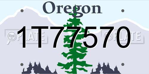 1T77570 Oregon License Plate