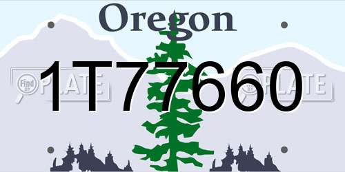 1T77660 Oregon License Plate
