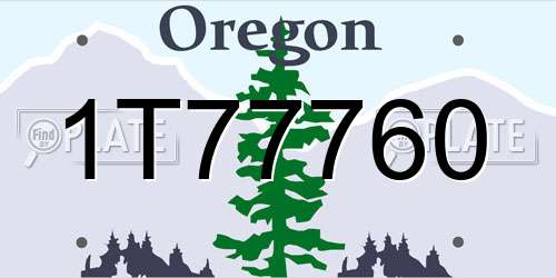 1T77760 Oregon License Plate