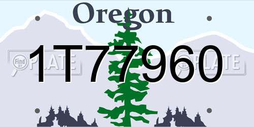 1T77960 Oregon License Plate