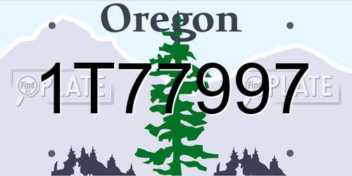 1T77997 Oregon License Plate